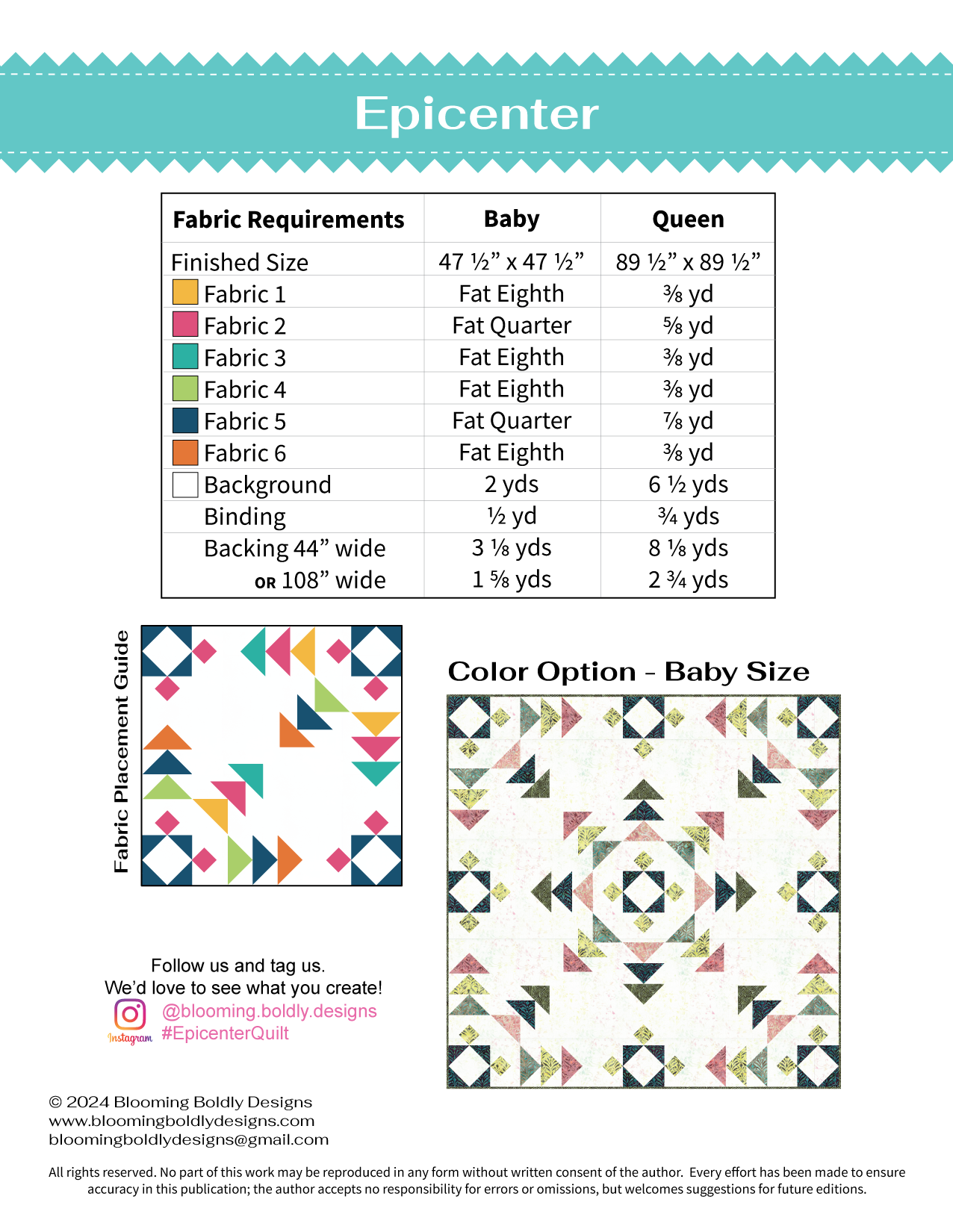 Digital Download - Epicenter Quilt Pattern