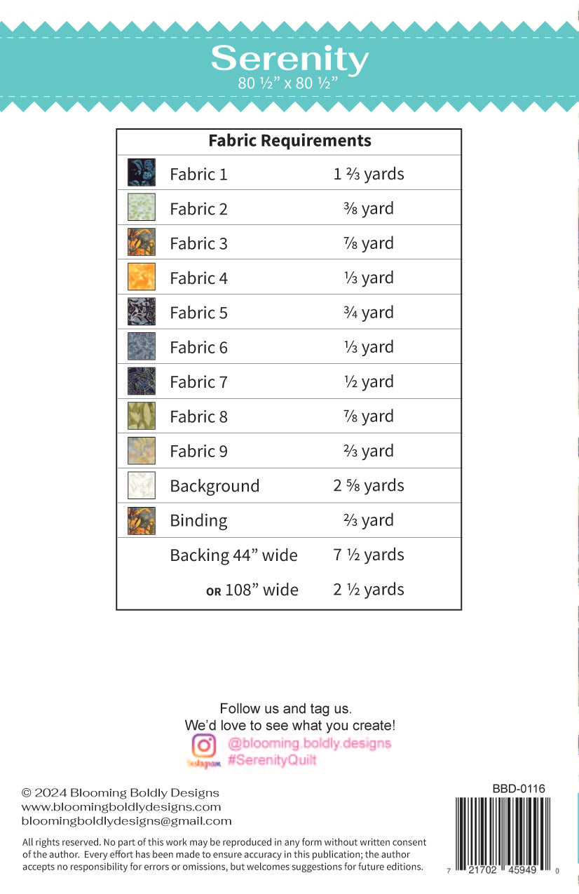 Serenity Quilt Pattern